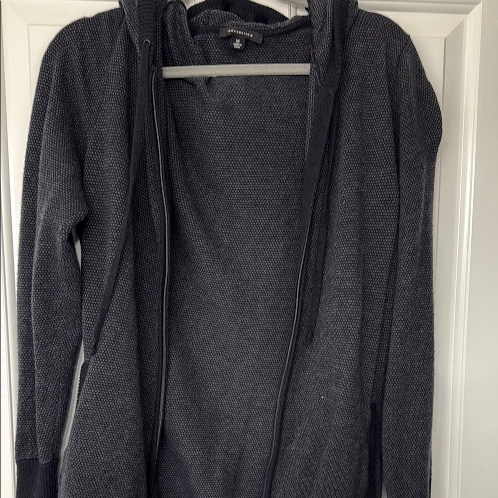 Gray Hooded Cardigan